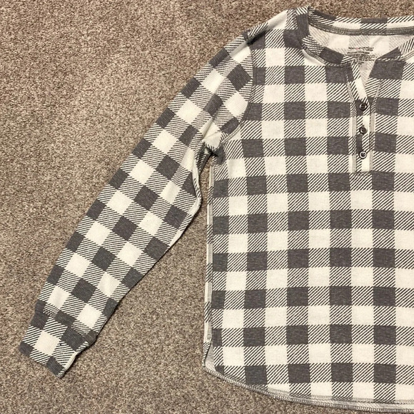 Warm Essentials by Cuddl Duds gray & white Buffalo check thermal set M/L - Picture 4 of 15